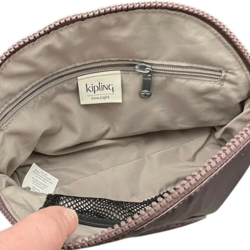 Kipling Zadok Cosmetic Bag Zadok purple Metallic Monkey Keychain Pouch - Picture 7 of 8